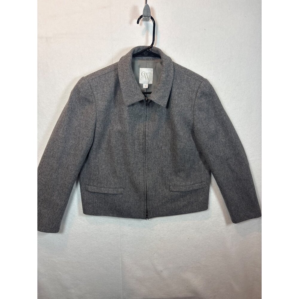 Clifford & Wills Womens Gray Wool Blend Zip-Up Jacket Size 10